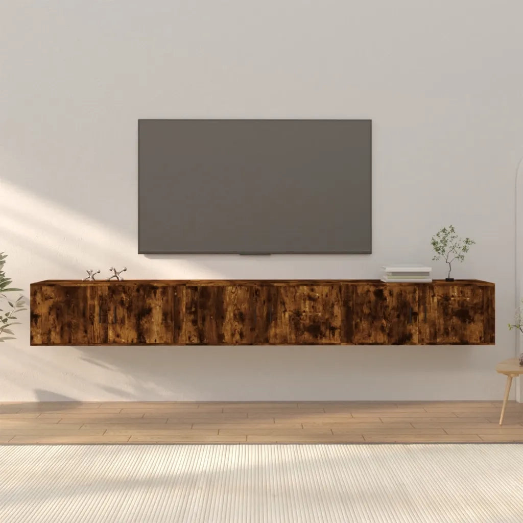 Mobili Porta TV a Parete 3 pz Rovere Fumo 100x34,5x40 cm 3188379