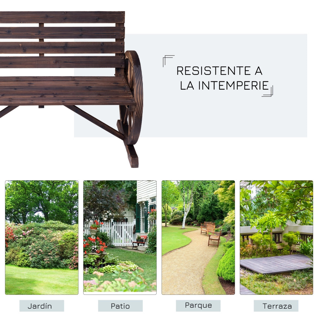 Panchina da Giardino in Legno ¨C Minimal ¨C Carbonizzato 105.5x56x79 cm