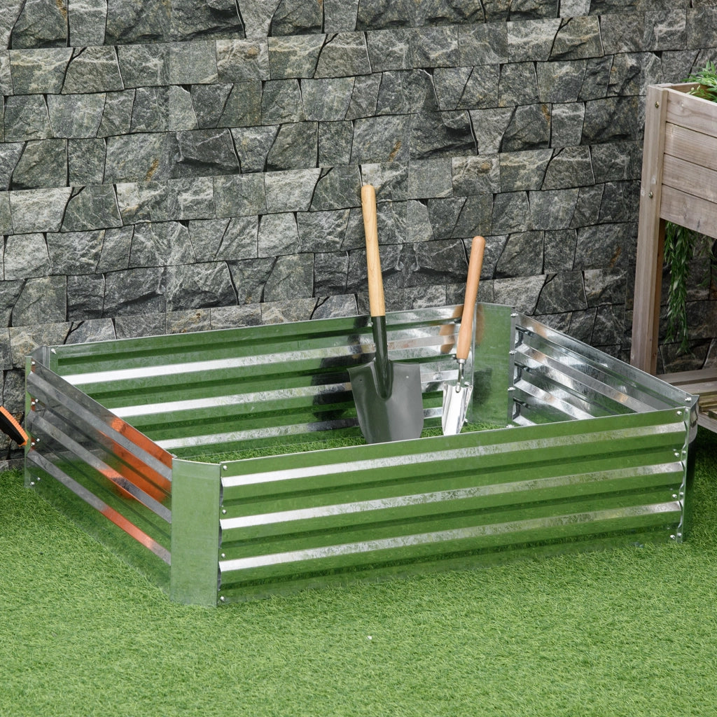 Hochbeet in acciaio per giardino balcone ¨C zephmum ¨C 120x90x30cm