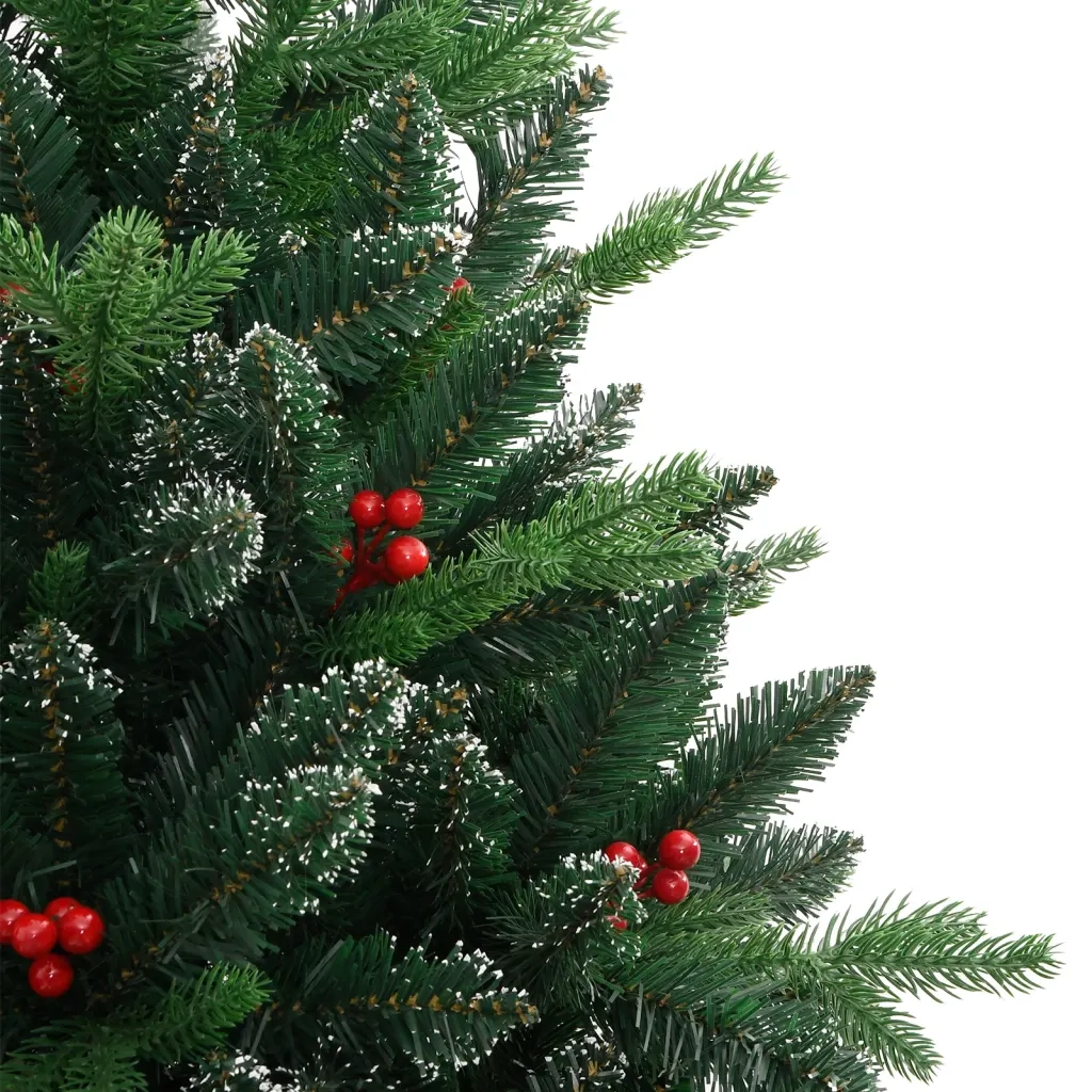 Albero Natale Artificiale Incernierato con Bacche Rosse-Albero Natalizio-Decorazioni natalizie 150 cm