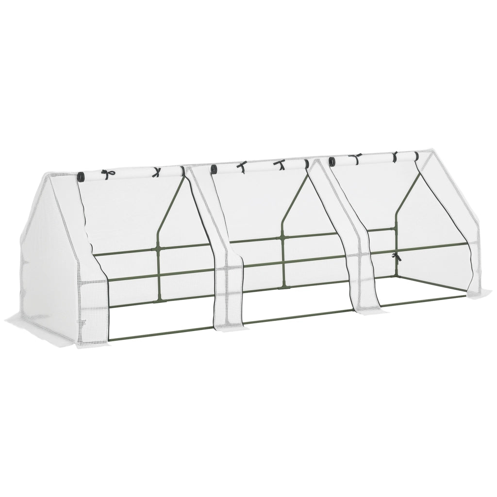 Serra da Giardino Tunnel ¨C Xylo ¨C 270x90x90 cm Bianco PE Anti-UV con 3 Finestre