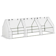Serra da Giardino Tunnel ¨C Xylo ¨C 270x90x90 cm Bianco PE Anti-UV con 3 Finestre