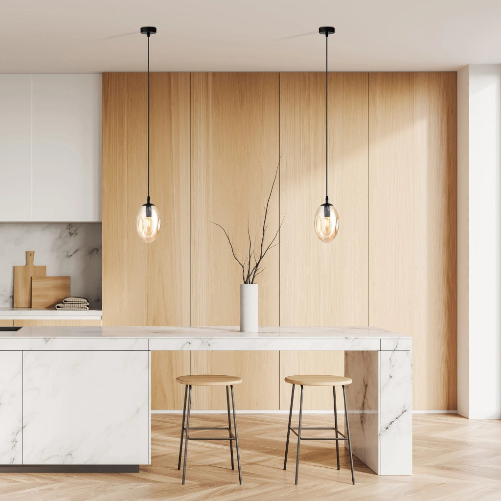 Lampada a sospensione Emibig Astral E14 vetro miele