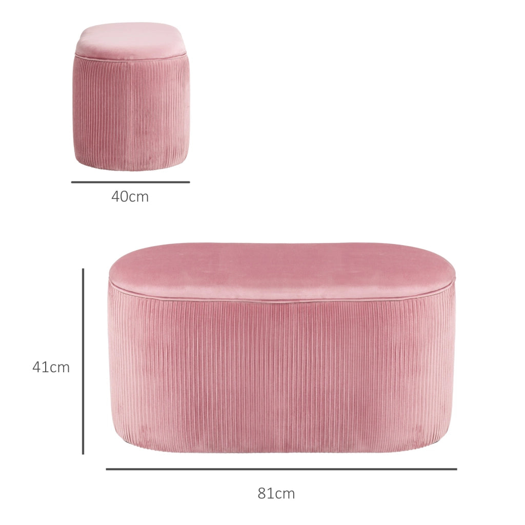 Divano con cassetti ¨C zephmum ¨C velluto rosa antico, 81x40x41 cm