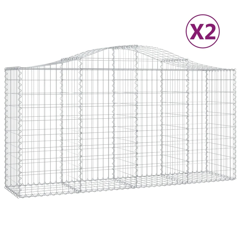 Cesti Gabbioni ad Arco 2 pz 200x50x100/120 cm Ferro Zincato 3145640