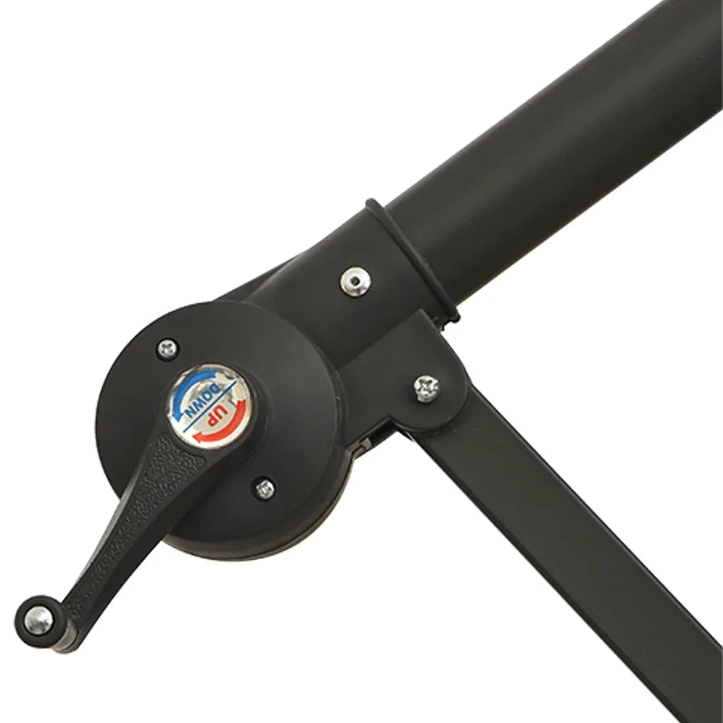 Ombrellone a Sbalzo con Palo e Luci a LED Nero 350 cm 313784