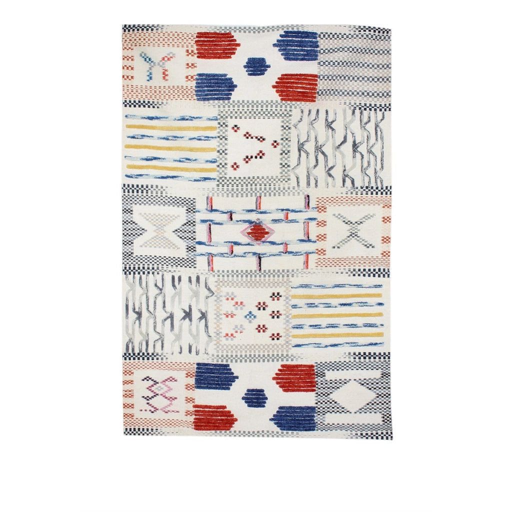 Tappeto Empire 100 in Lana e Cotone Avorio Multicolore