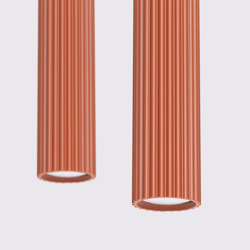 Lampada a sospensione KARBON 2 rosso ocra