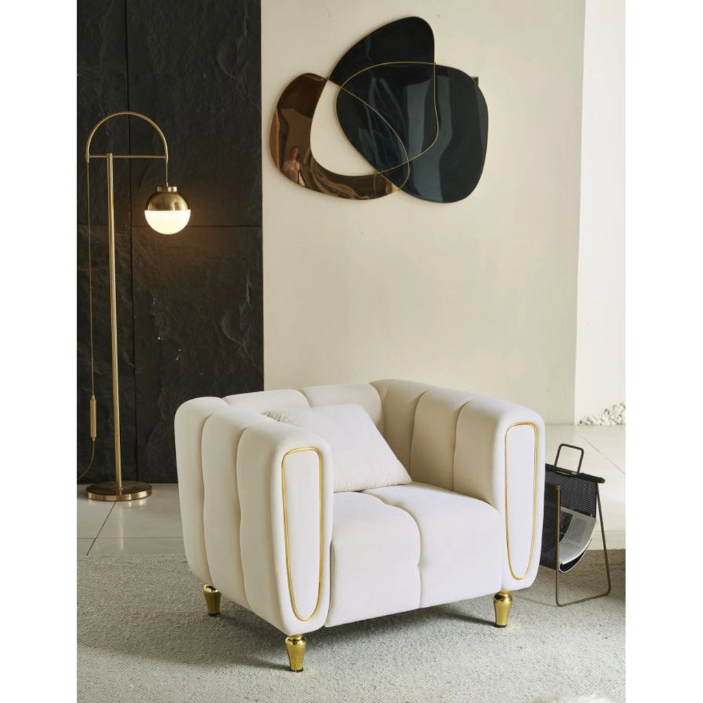 Poltrona VKH322, Beige, Legno, 81x97x71 cm
