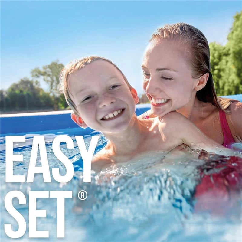 INTEX PISCINA FUORI TERRA EASY SET ROTONDA, POMPA FILTRO 1250 L/H, 1942 L, PVC, AZZURRO, 244X61 CM