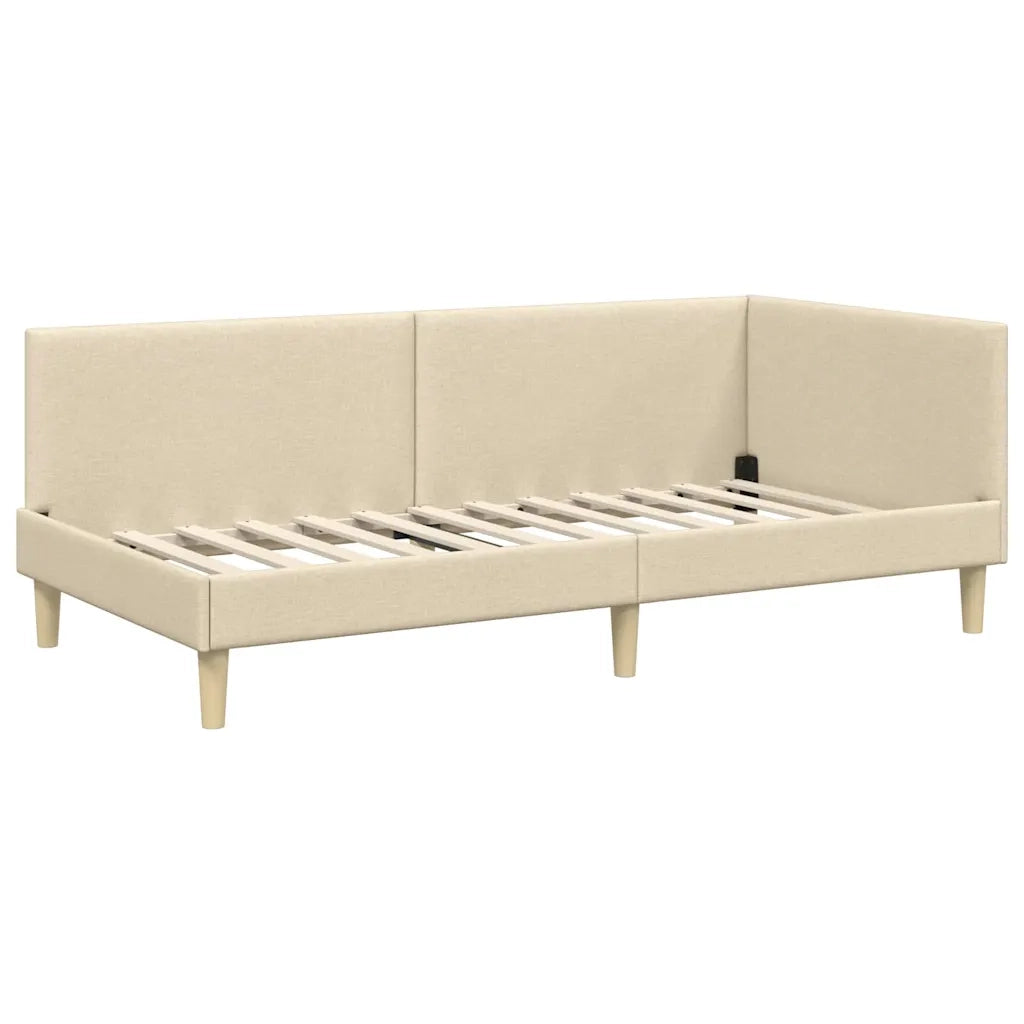 Struttura Letto Angolare con Materasso 2 pcs Crema Tessuto 3393755
