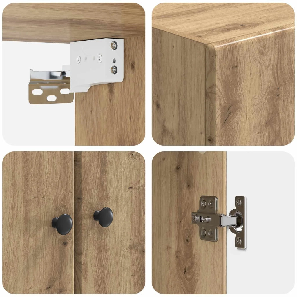 Armadietto a Muro | Mobiletto a muro Rovere Artigianale 59 x 31 x 60 cm
