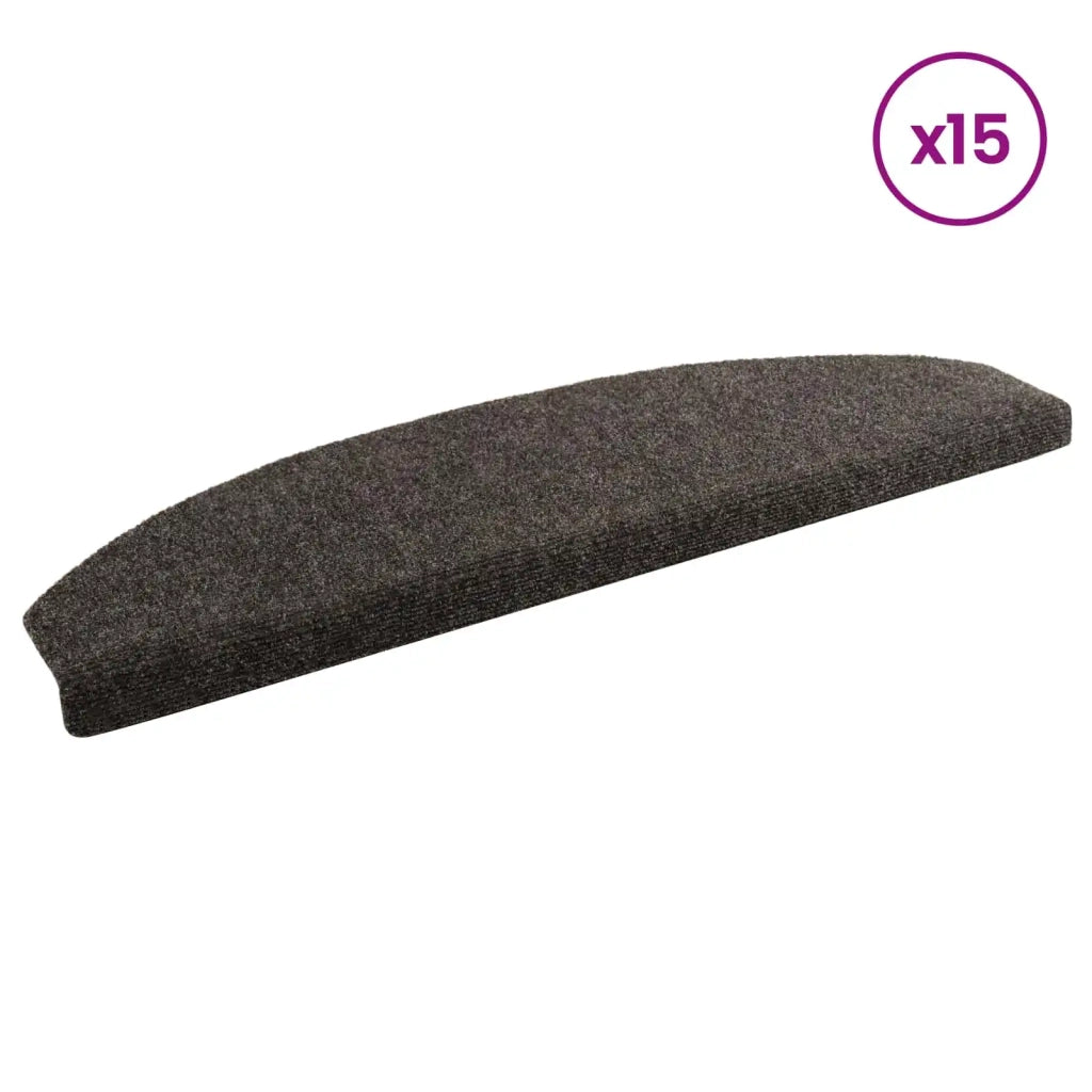 Tappetini per scale autoadesivi Semicircolare 15 pz | Gradini per Scale Antracite