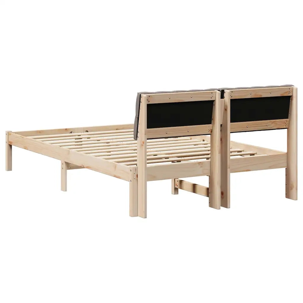 Letto matrimoniale | Letto per adulti | Struttura del Letto con testiera Marrone e taupe 120 x 190 cm