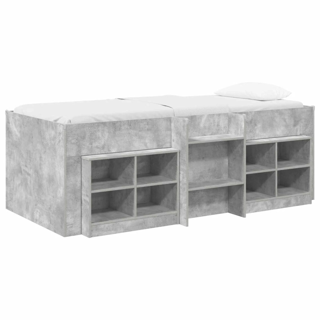 Struttura Letto Loft con Mobile 3 pz Grigio Cemento 3423409