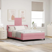 Letto a molle con materasso Rosa 200 x 140 cm Poliestere