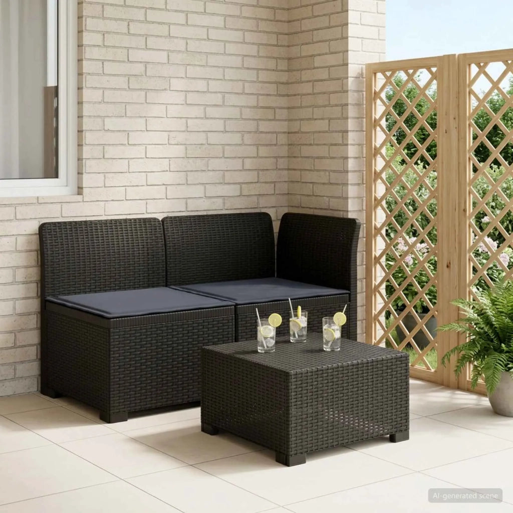 Divano da esterno-Divano da Giardino a 2 Posti con Cuscini Aspetto Rattan PP 524256