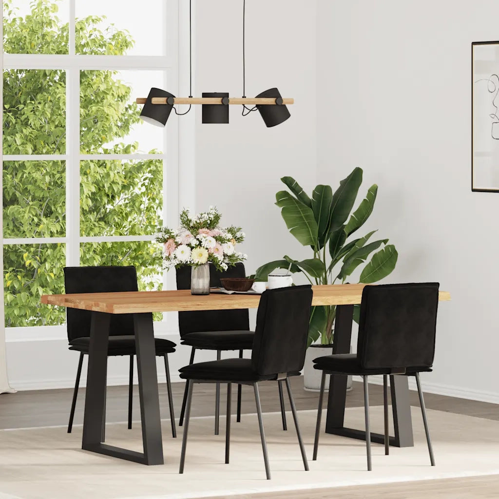 Sedie da Pranzo 4 pz Nere in Velluto 3315350