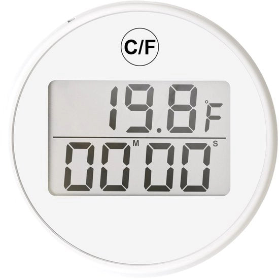 Due termometri digitali a iniezione, timer con funzione di galleggiamento, facile lettura, impermeabili all'acqua (-20°C - 70°C), timer elettronico, bianchi