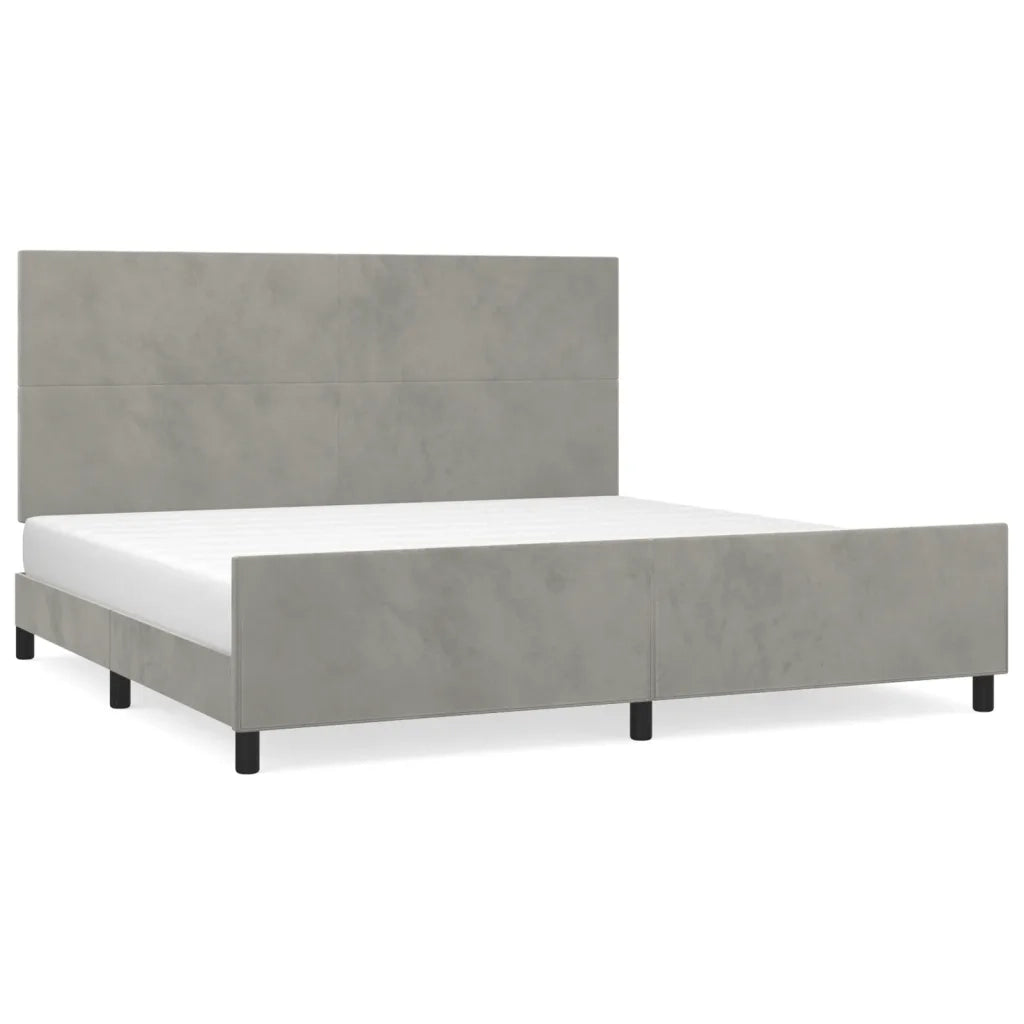 Giroletto senza Materasso-Struttura Letto Grigio Chiaro 200x200 cm Velluto 459360