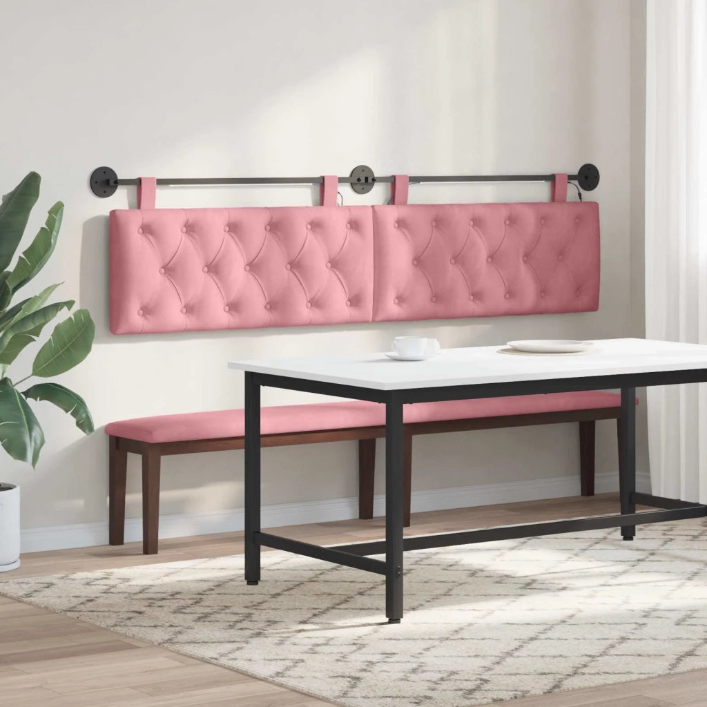 Testiera sospesa Con luce LED Rosa Velluto 3424725
