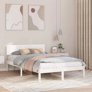 Struttura del letto-Giroletto-Rete del Letto Bianco 140 x 190 cm Pino massello 685383