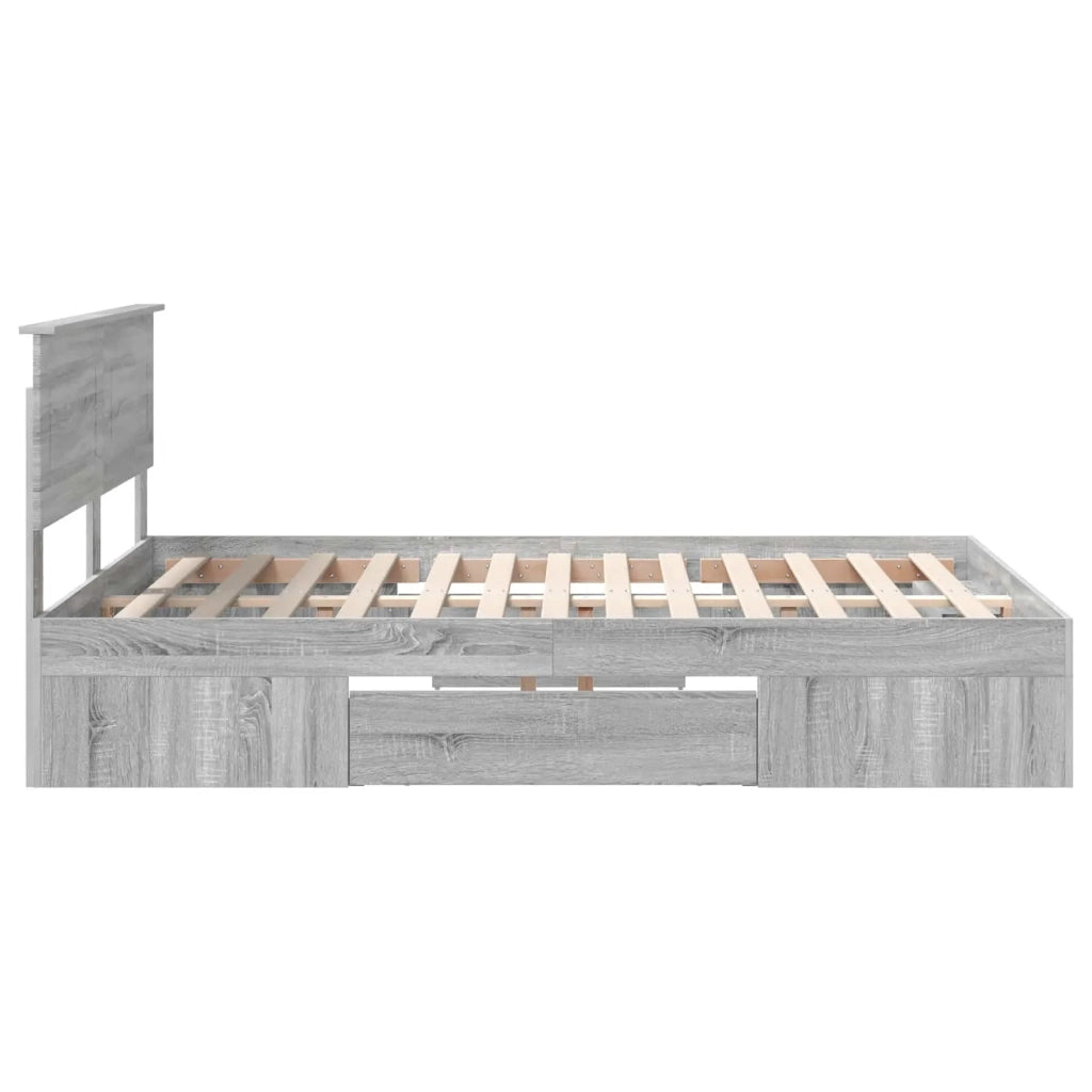 Struttura del letto con testiera Grigio Sonoma 150 x 200 cm 3408751