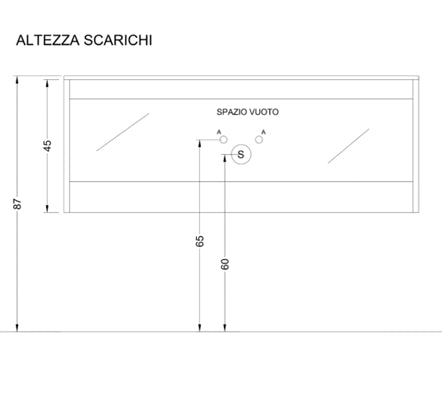 Composizione mobile bagno sospeso con cassetti cm 60 cannettato mod. STICK - Tortora Opaco