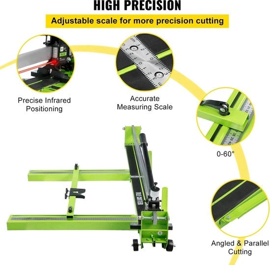 Taglierino per piastrelle - Laser infrarosso - Taglierino manuale per piastrelle - 800mm di larghezza - 15mm di spessore