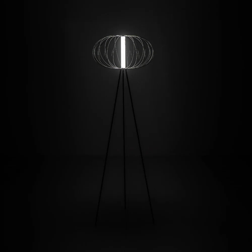 Lampada da terra LED Resplandor in acciaio e acrilico nero | Duzzle