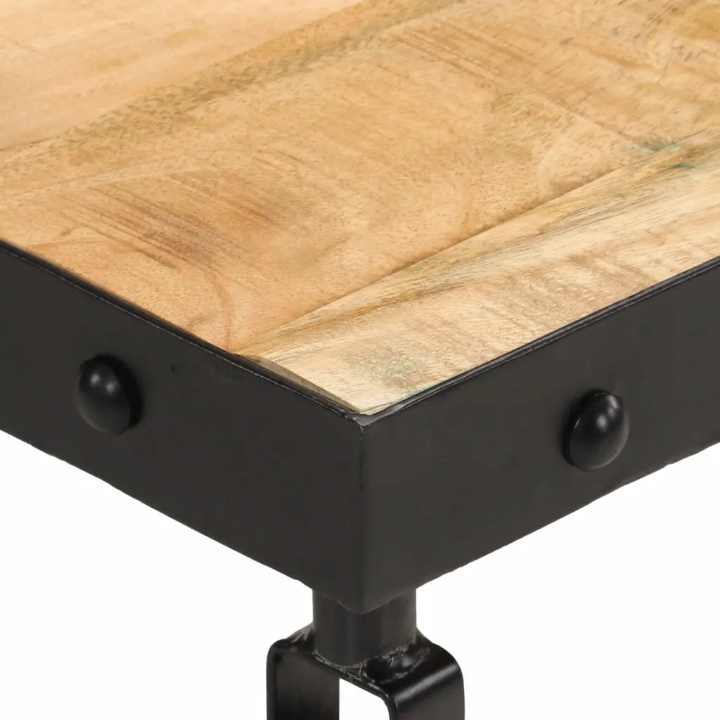 Tavolino da salotto | Tavolino da caff¨¨ | Tavolino da Soggiorno con Ruote Legno Massello Mango 100x55x26 cm