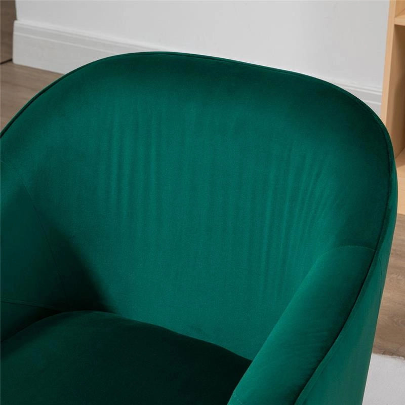 POLTRONA DA CAMERA DA LETTO IN TESSUTO EFFETTO VELLUTO VERDE