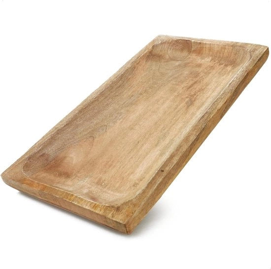 Tavoli decorativi in legno di mango - tavolo di servizio rettangolare per arredo camera - tavolo di servizio in legno per frutta e snack - arredo camera scala (01 grande legno di mango)