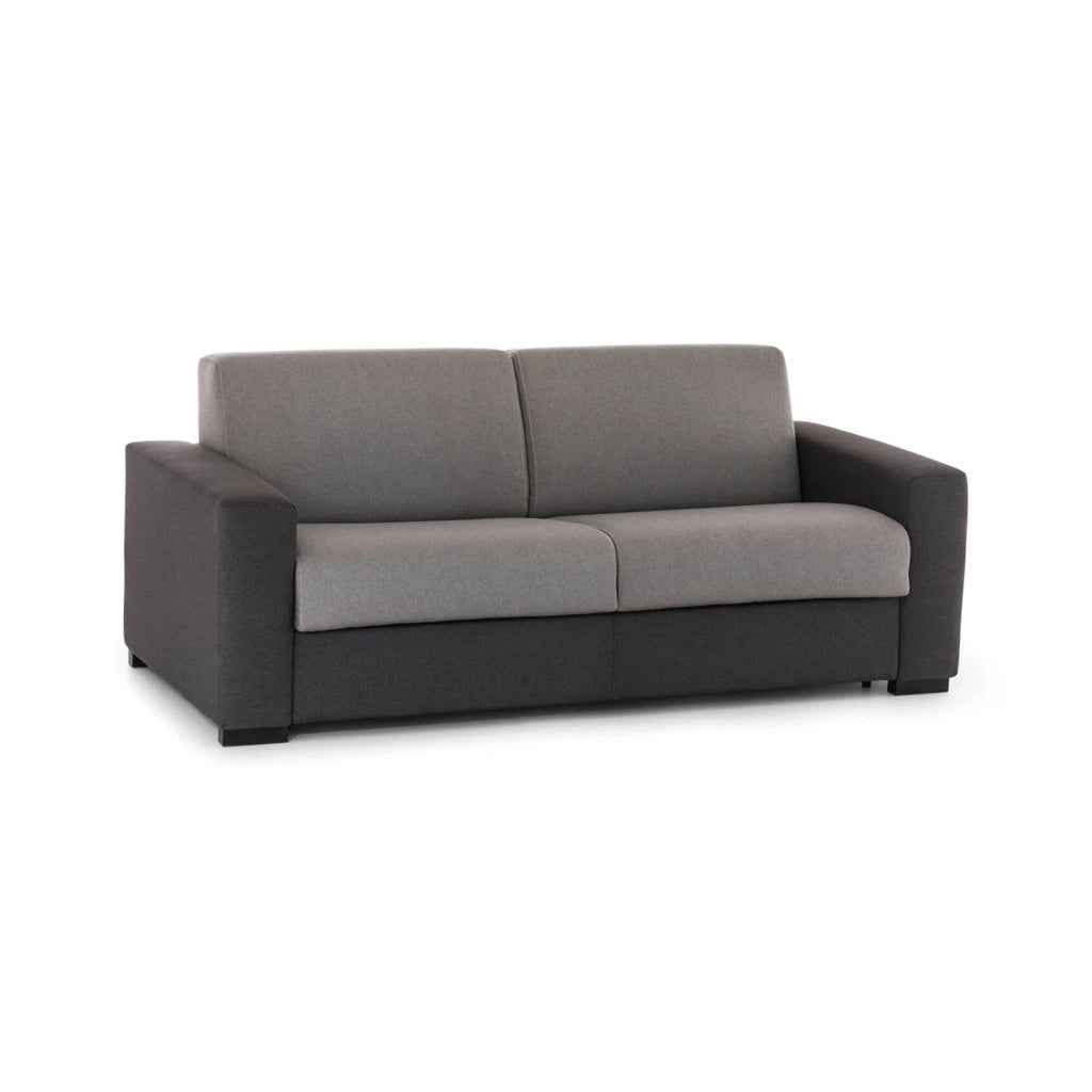 Divano fisso Cianite, Divano a 2 posti Large, Made in Italy, Sofà\  Soggiorno, in tessuto imbottito, con Braccioli slim, cm 180x95h90, Grigio e Antracite