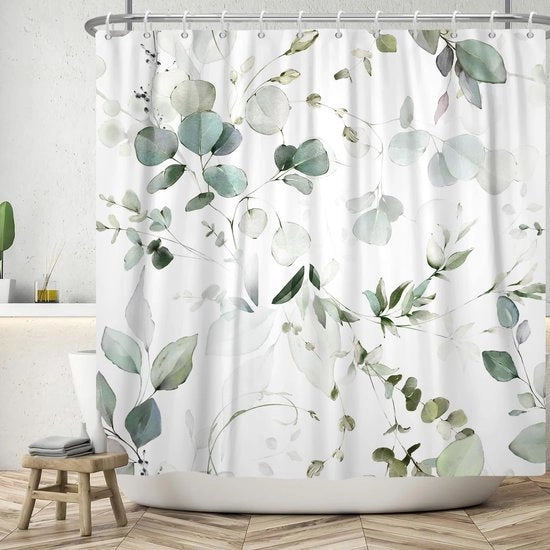 Doccia a schermo a foglia - verde - poliestere - 180 x 180 cm