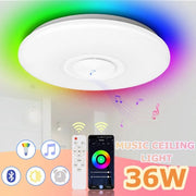 Plafoniera LED a LED RGB 36W con Altoparlante - Regola Colore e Luce con Comando a Distanza o App - Illuminazione Perfetta per Cucina, Hall, Camera da Bambini, Salotto e Bagno