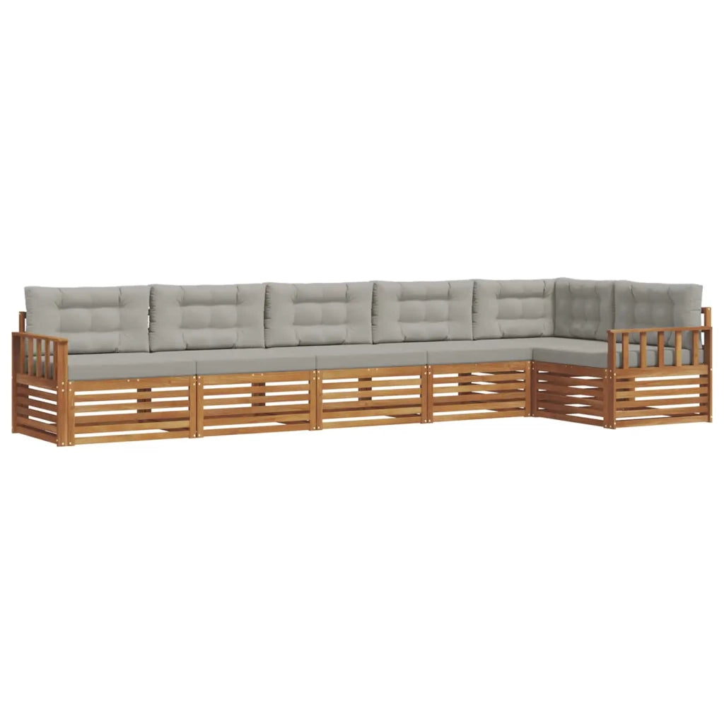 Set di divani da esterno 6 pcs Grigio Naturale e Chiaro 3373531