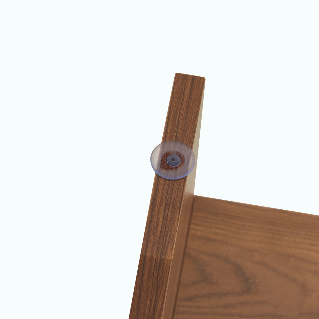 Tavolino quadrato in vetro di sicurezza 80 cm con struttura MDF effetto noce, portata 120 kg