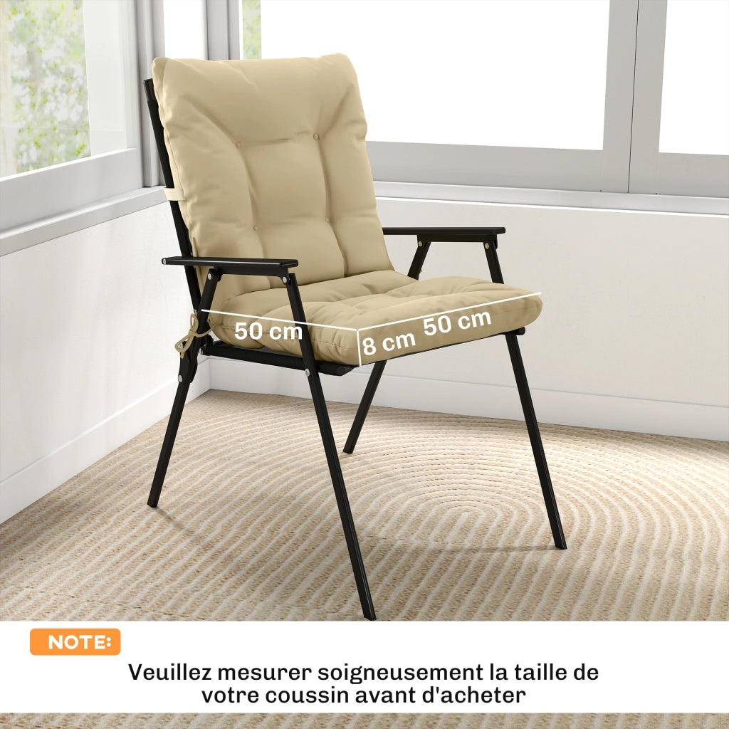 Set 2 Cuscini Sedie Giardino Esterno ¨C Xylo ¨C Beige 120x50x8 cm