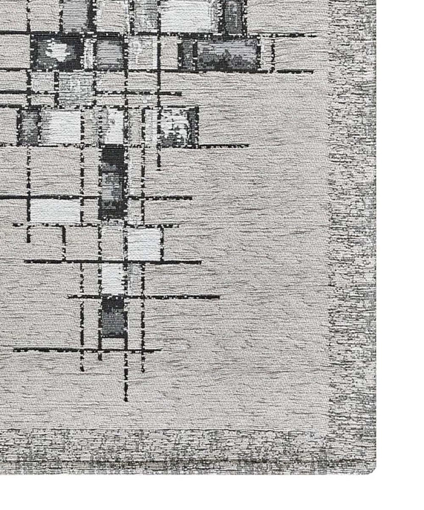Tappeto moderno PIXEL GRIGIO disegno arte contemporanea astratto geometrico, passatoia cucina multiuso lavabile in lavatrice e anti-scivolo cm.55x190