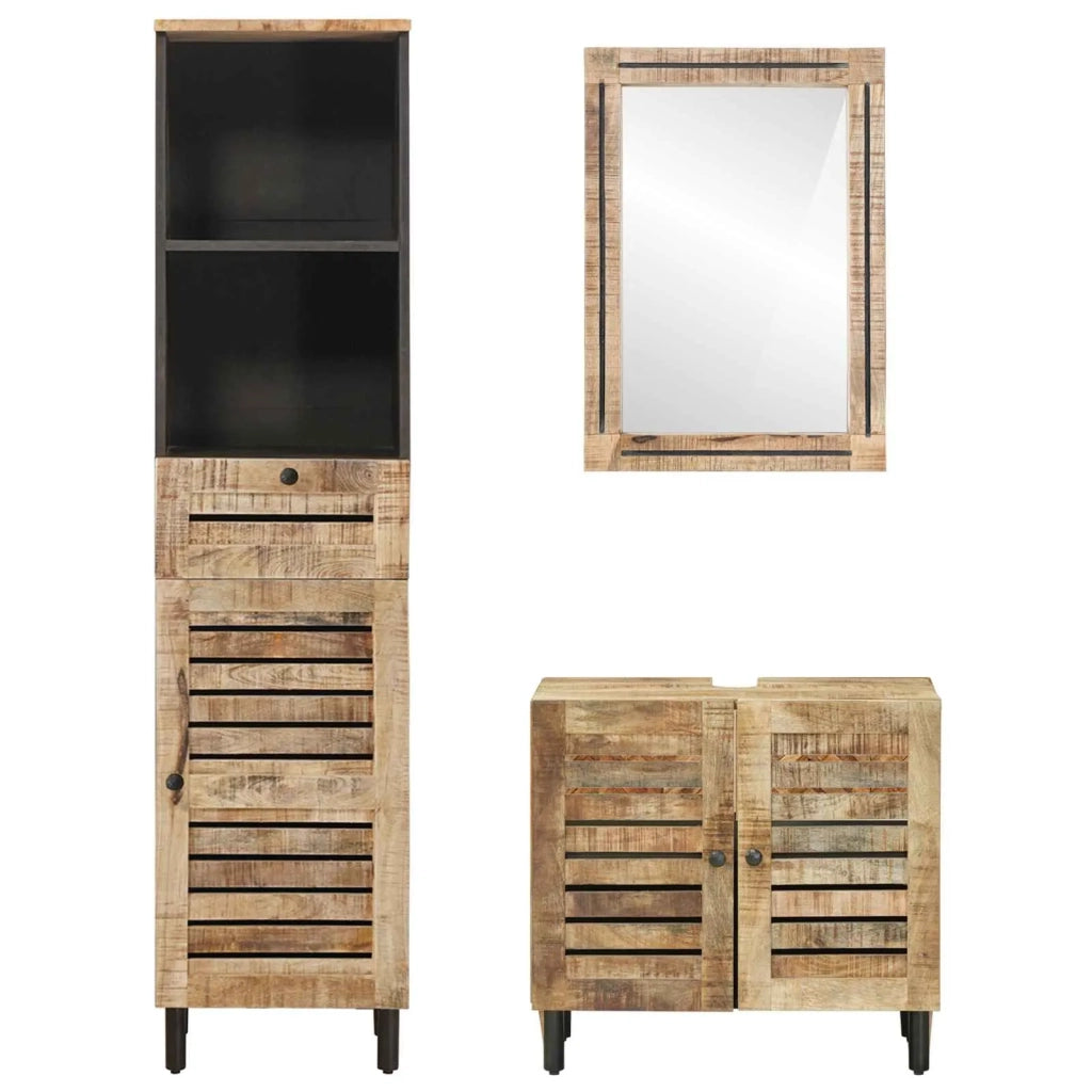 Set di Armadi da Bagno 3 pz Naturale 38 x 33 x 160 cm 3310166