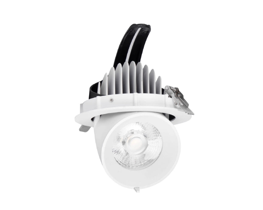 Faretto Plafoniera Corpo LED con bulbo oculare orientabile ad incasso compatto 35w 4000K luce bianca naturale