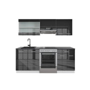 Vicco Cucina componibile Antracite lucido/bianco 200 cm , PL Antracite