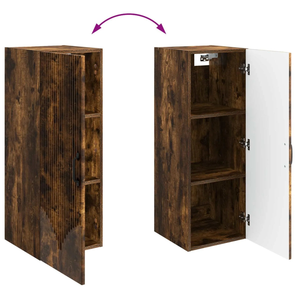 Armadietto a Muro | Mobiletto a muro Rovere Fumo 33 x 34,5 x 90 cm
