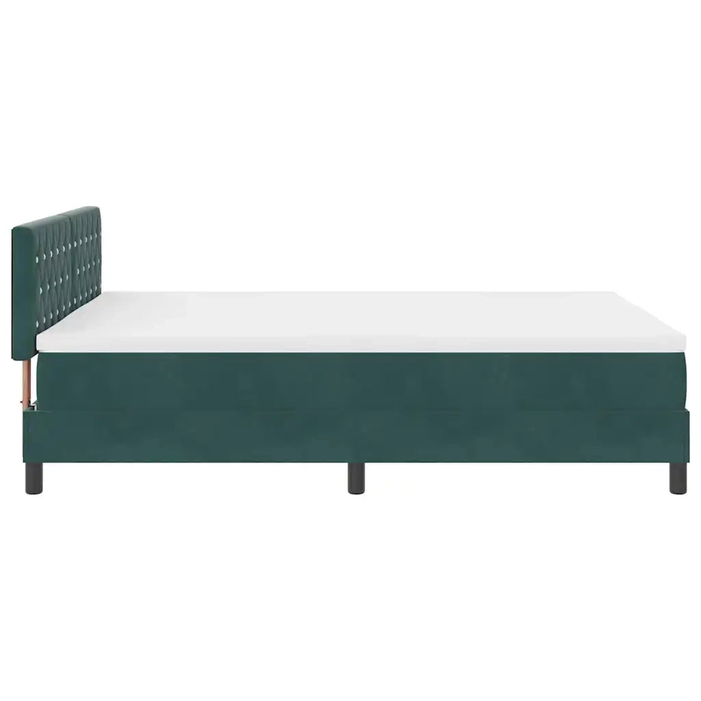 Letto a Sorgente LED con led Verde Scuro 140 x 190 cm Velluto 3342587