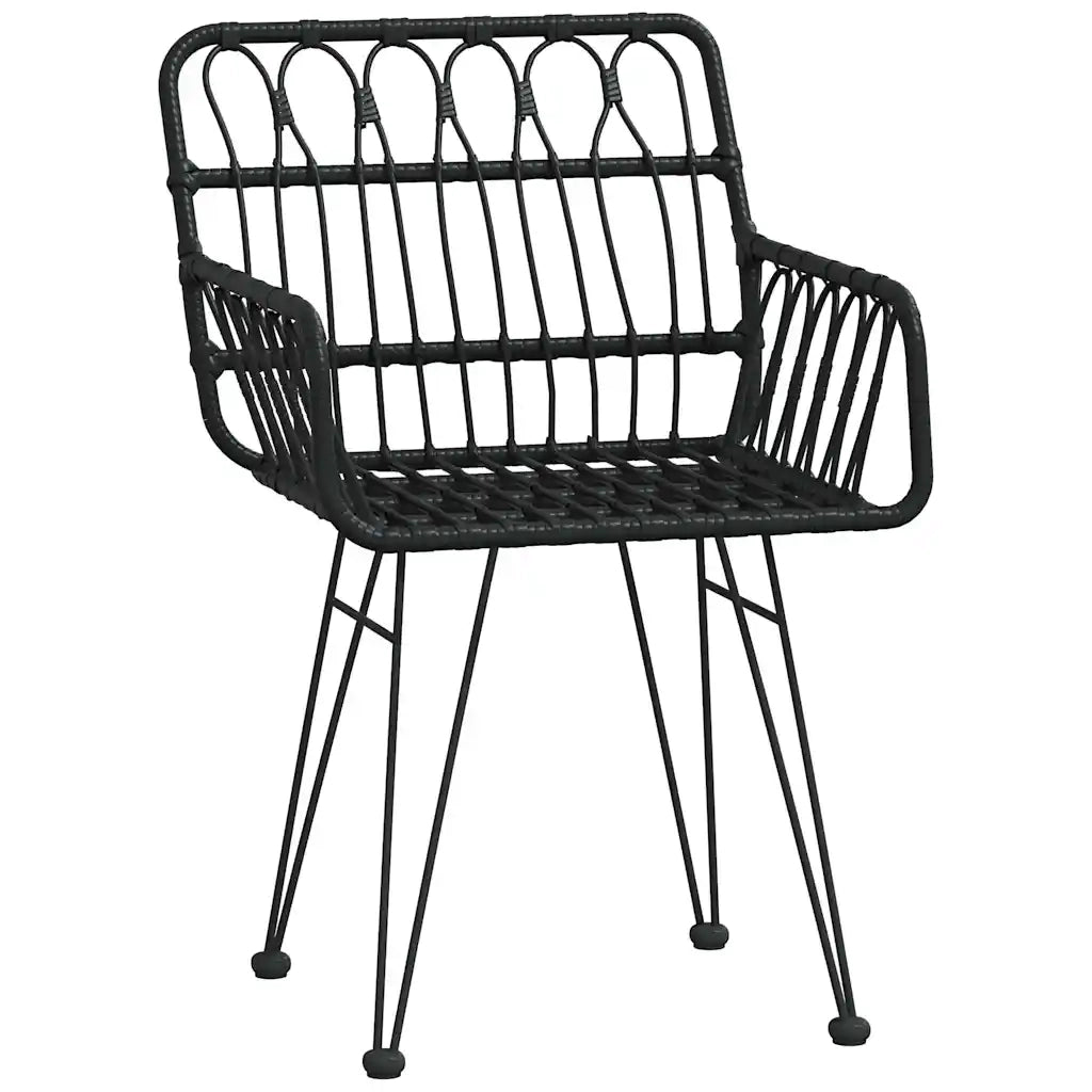Set da Pranzo per Giardino 5 pcs Nero 3379185