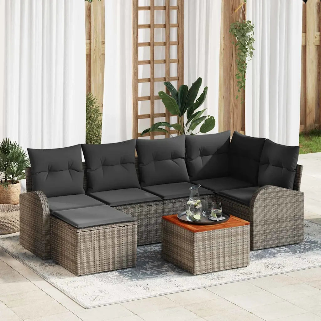 Set Divano da Giardino 7 pcs Grigio polyrattan 3356270