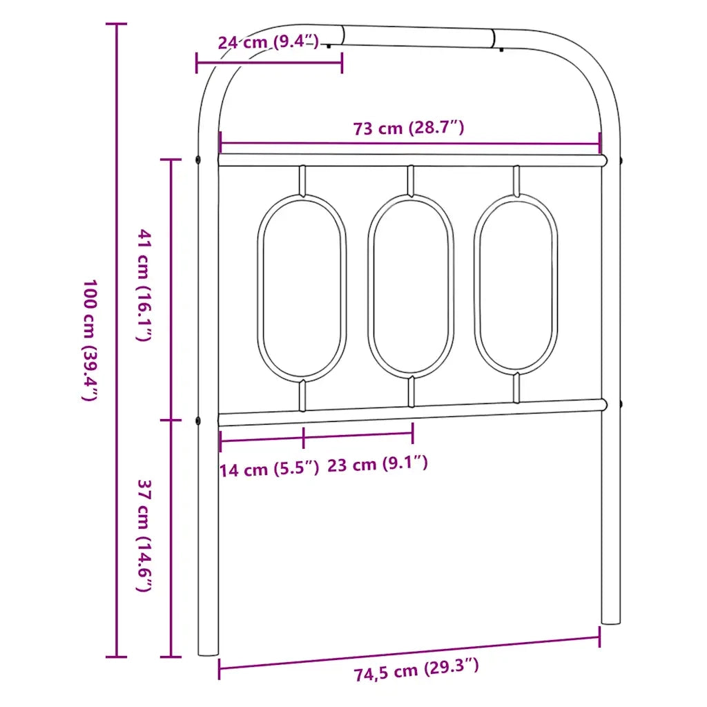 Testiera di Ricambio in Metallo Bianco 75 cm 377192