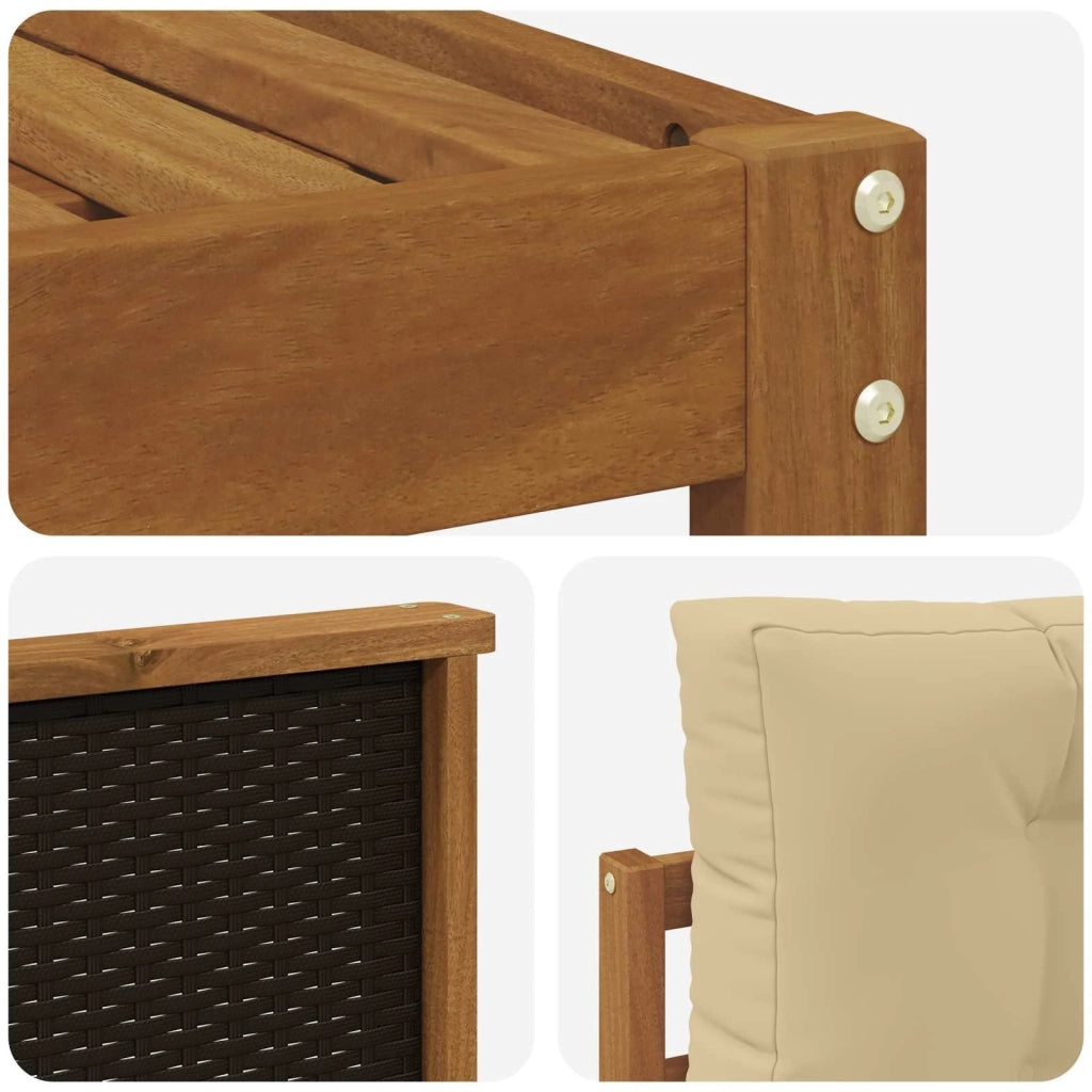 Set di divani da esterno con cuscino 7 pcs Naturale e Beige 3382736