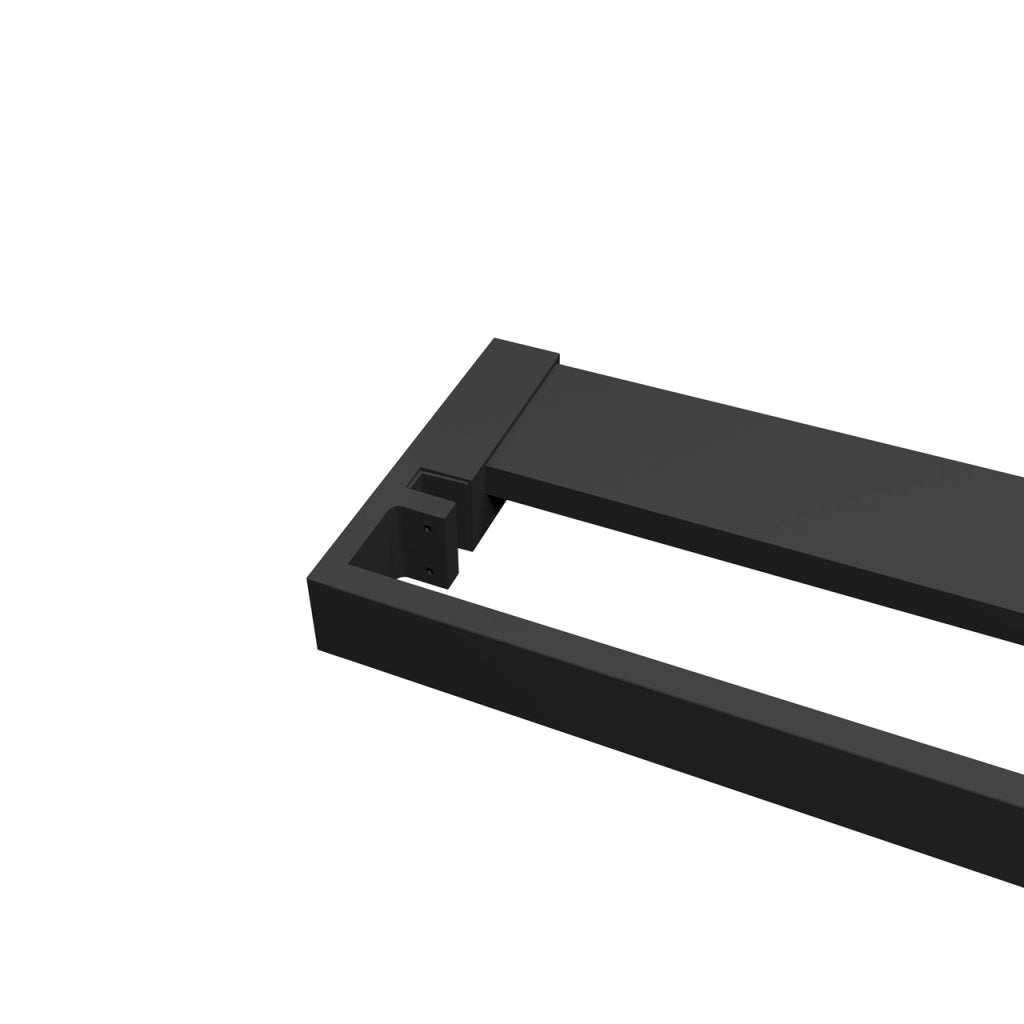 Mensola Doccia per Parete Doccia Walk in 100 cm Alluminio Nero Opaco Porta-asciugamani Adattabile Vetro da 8 mm
